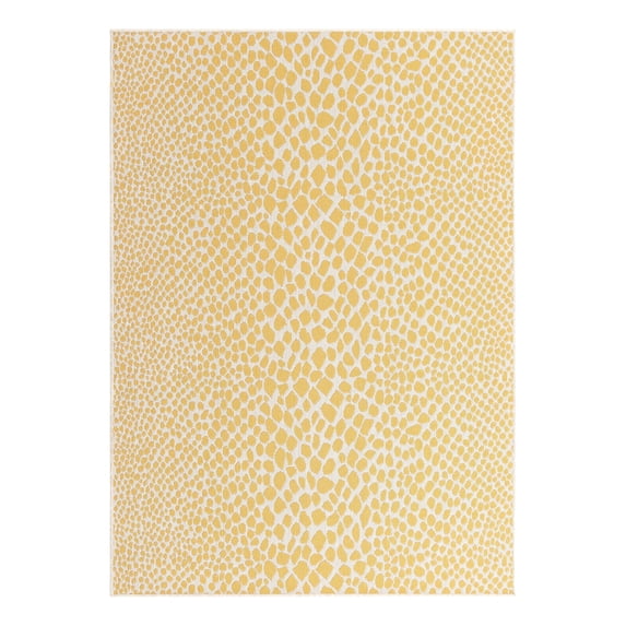 Jill Zarin Outdoor Collection Area Rug - Cape Town (5' 3" x 8' Rectangle Yellow Ivory/Ivory)