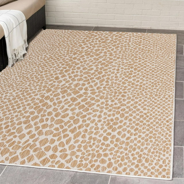 Jill Zarin Outdoor Collection Area Rug - Cape Town (6' 1" x 9' Rectangle Dark Beige/Ivory)