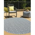 thumbnail image 1 of Jill Zarin Outdoor Collection Area Rug - Costa Rica (5' 3" x 8' Oval Blue/Ivory), 1 of 9
