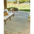 thumbnail image 1 of Jill Zarin Outdoor Collection Area Rug - Costa Rica (5' 3" x 8' Oval Green/Ivory), 1 of 3