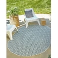 thumbnail image 1 of Jill Zarin Outdoor Collection Area Rug - Costa Rica (5' 3" x 8' Oval Teal/Ivory), 1 of 8