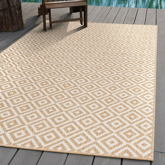 Jill Zarin Outdoor Collection Area Rug - Costa Rica (7' 1" x 10' Rectangle Beige/Cream)