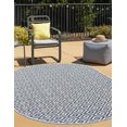 thumbnail image 1 of Jill Zarin Outdoor Collection Area Rug - Costa Rica (7' 10" x 10' Oval Blue/Ivory), 1 of 9