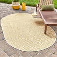 thumbnail image 1 of Jill Zarin Outdoor Collection Area Rug - Costa Rica (7' 10" x 10' Oval Yellow Ivory/Ivory), 1 of 11