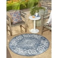 thumbnail image 1 of Jill Zarin Outdoor Collection Area Rug - Dubai (10' 8" Round Blue/Ivory), 1 of 8
