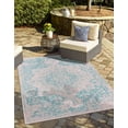 thumbnail image 1 of Jill Zarin Outdoor Collection Area Rug - Dubai (3' 1" x 5' 3" Rectangle Pink and Aqua/Light Blue), 1 of 11