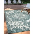 thumbnail image 1 of Jill Zarin Outdoor Collection Area Rug - Dubai (6' 1" x 9' Rectangle Teal/Ivory), 1 of 8