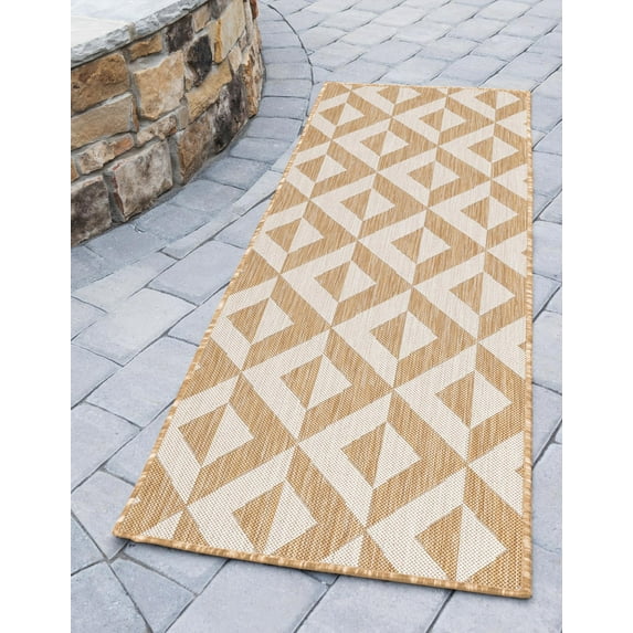 Jill Zarin Outdoor Collection Area Rug - Napa (2' x 8' Runner Beige/Brown)
