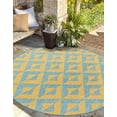 thumbnail image 1 of Jill Zarin Outdoor Collection Area Rug - Napa (3' 1" Round Yellow and Aqua/Yellow), 1 of 11