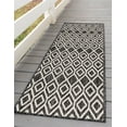 thumbnail image 1 of Jill Zarin Outdoor Collection Area Rug - Turks and Caicos (2' x 8' Runner Charcoal Gray/Ivory), 1 of 8