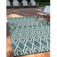 thumbnail image 1 of Jill Zarin Outdoor Collection Area Rug - Turks and Caicos (4' 1" x 6' 1" Rectangle Teal/Ivory), 1 of 7