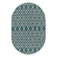 thumbnail image 1 of Jill Zarin Outdoor Collection Area Rug - Turks and Caicos (5' 3" x 8' Oval Teal/Ivory), 1 of 8
