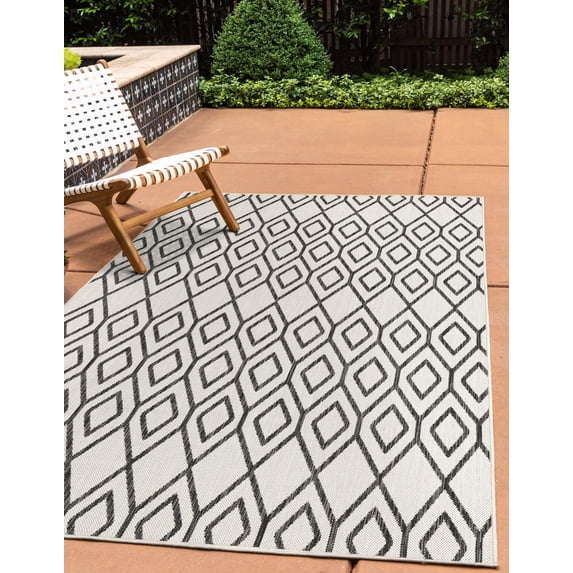 Jill Zarin Outdoor Collection Area Rug - Turks and Caicos (5' 3" x 8' Rectangle Ivory/Gray)