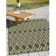 thumbnail image 1 of Jill Zarin Outdoor Collection Area Rug - Turks and Caicos (6' 1" x 9' Rectangle Green/Ivory), 1 of 7