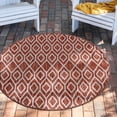 thumbnail image 1 of Jill Zarin Outdoor Collection Area Rug - Turks and Caicos (6' 7" Round Rust Red/Ivory), 1 of 7