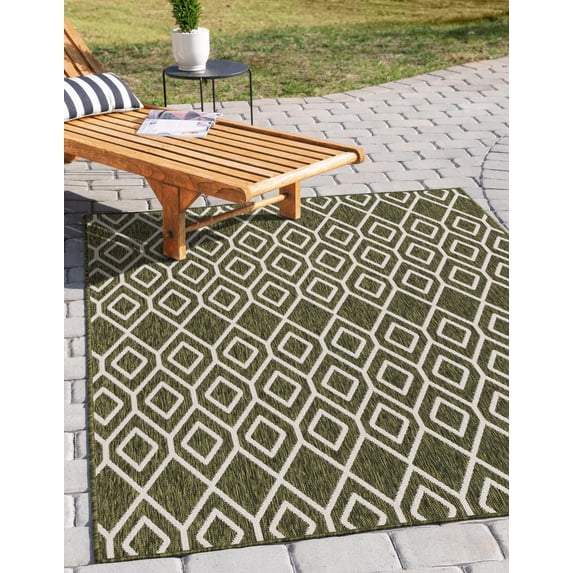 Jill Zarin Outdoor Collection Area Rug - Turks and Caicos (7' 10" x 10' Rectangle Green/Ivory)
