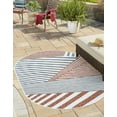 thumbnail image 1 of Jill Zarin Outdoor Collection Area Rug - Washington (7' 10" x 10' Oval Blue/Red), 1 of 7