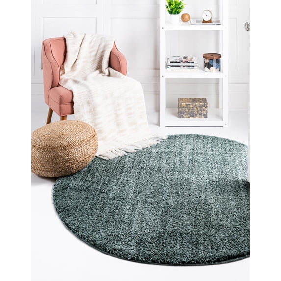 Jill Zarin Shaggy Chic Collection Area Rug - Shaggy (10' Round Rosemary Green)