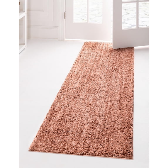 Jill Zarin Shaggy Chic Collection Area Rug - Shaggy (2' 7" x 10' Runner Grapefruit Pink)