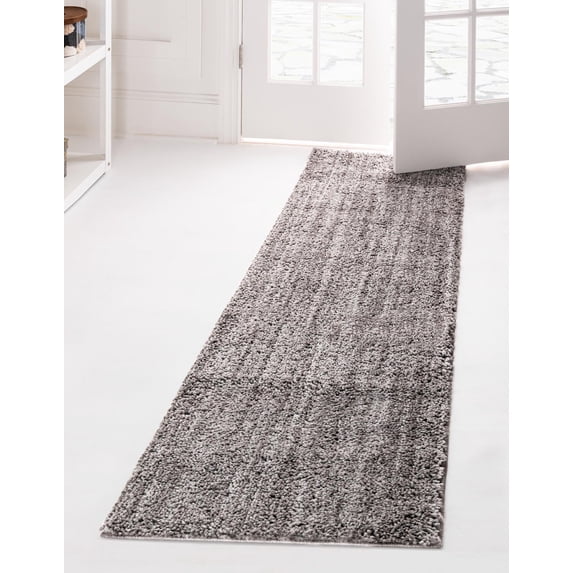 Jill Zarin Shaggy Chic Collection Area Rug - Shaggy (2' x 6' Runner Pepper Gray)