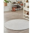 thumbnail image 1 of Jill Zarin Shaggy Chic Collection Area Rug - Shaggy (5' 3" Round Sea Salt White), 1 of 12