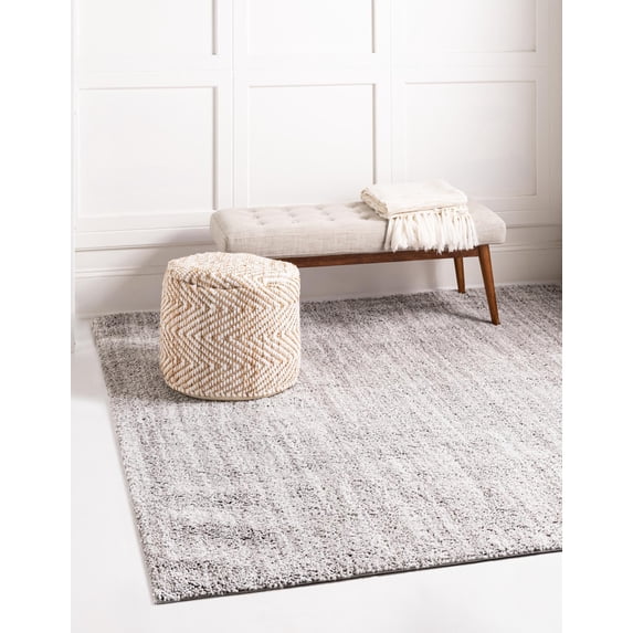 Jill Zarin Shaggy Chic Collection Area Rug - Shaggy (7' 10" Square Ash Gray)