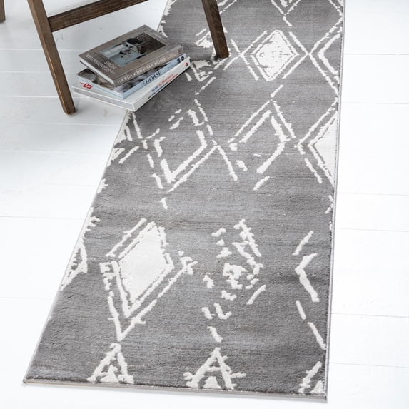 Jill Zarin Uptown Collection Area Rug - Carnegie Hill (2' 2" x 6' 1" Runner Gray/Ivory)