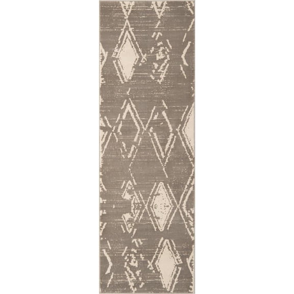 Jill Zarin Uptown Collection Area Rug - Carnegie Hill (2' 7" x 8' Runner Gray/Ivory)