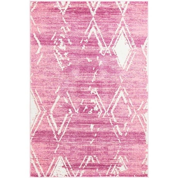 Jill Zarin Uptown Collection Area Rug - Carnegie Hill (4' 1" x 6' 1" Rectangle Pink/Ivory)