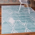 thumbnail image 1 of Jill Zarin Uptown Collection Area Rug - Carnegie Hill (4' 1" x 6' 1" Rectangle Turquoise/Ivory), 1 of 6