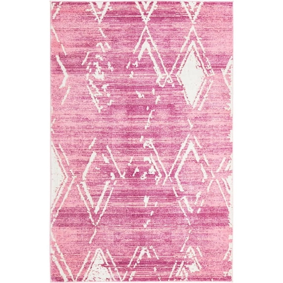 Jill Zarin Uptown Collection Area Rug - Carnegie Hill (5' 3" x 8' Rectangle Pink/Ivory)