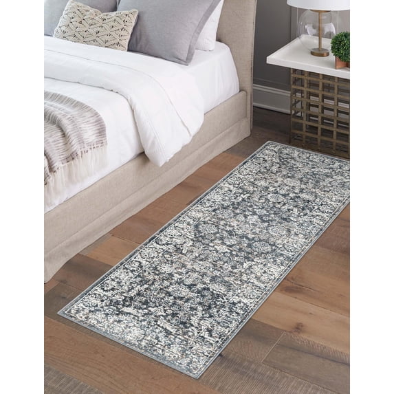 Jill Zarin Uptown Collection Area Rug - Central Park (2' 2" x 6' 1" Runner Navy Blue/Ivory)