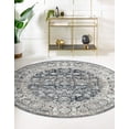 thumbnail image 1 of Jill Zarin Uptown Collection Area Rug - Central Park (7' 10" Round Navy Blue/Ivory), 1 of 6
