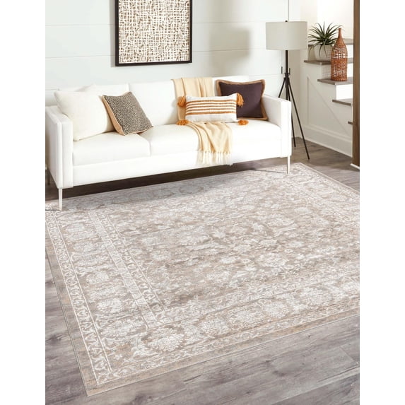 Jill Zarin Uptown Collection Area Rug - Central Park (7' 10" Square Gray/Ivory)
