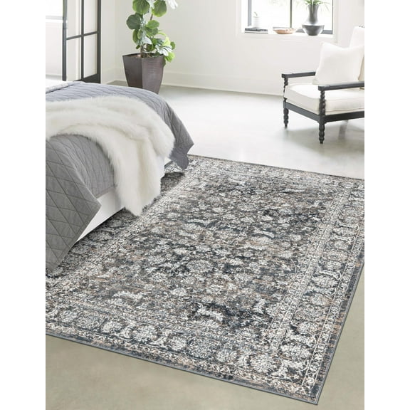 Jill Zarin Uptown Collection Area Rug - Central Park (9' x 12' Rectangle Navy Blue/Ivory)