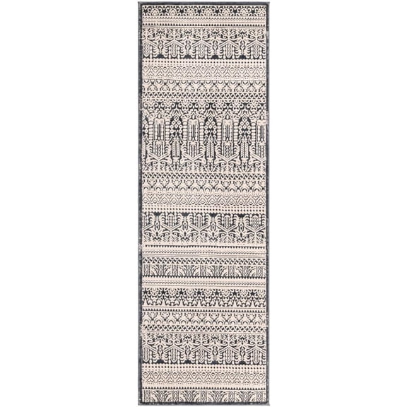 Jill Zarin Uptown Collection Area Rug - Cloisters (2' 7" x 8' Runner Blue/Ivory)