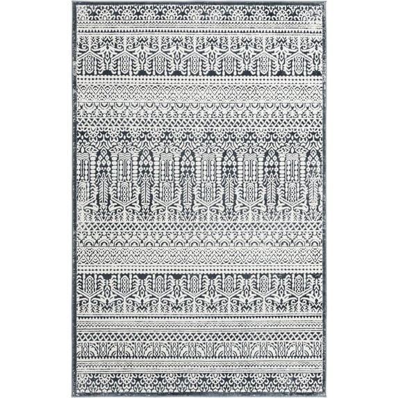 Jill Zarin Uptown Collection Area Rug - Cloisters (5' 3" x 8' Rectangle Blue/Ivory)