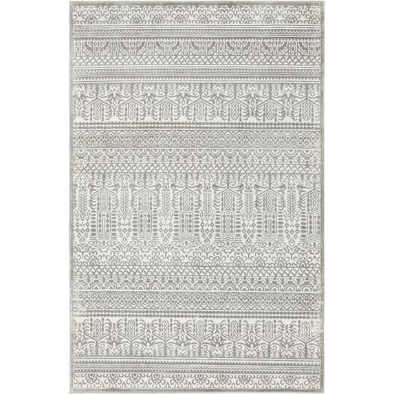 Jill Zarin Uptown Collection Area Rug - Cloisters (5' 3" x 8' Rectangle Gray/Ivory)