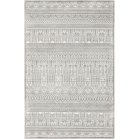 Jill Zarin Uptown Collection Area Rug - Cloisters (5' 3" x 8' Rectangle Gray/Ivory)