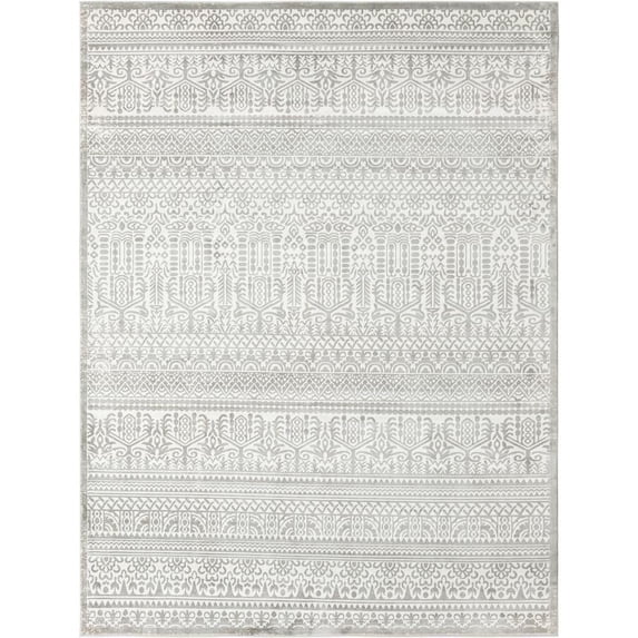 Jill Zarin Uptown Collection Area Rug - Cloisters (9' x 12' Rectangle Gray/Ivory)