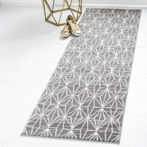 Jill Zarin Uptown Collection Area Rug - Fifth Avenue (2' 2" x 6' 1" Runner Gray/Ivory)
