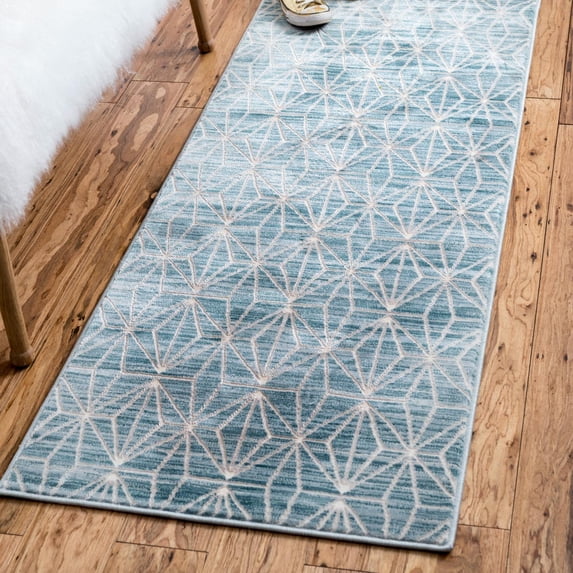 Jill Zarin Uptown Collection Area Rug - Fifth Avenue (2' 7" x 8' Runner Blue/Ivory)