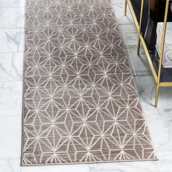 Jill Zarin Uptown Collection Area Rug - Fifth Avenue (2' 7" x 8' Runner Brown/Ivory)