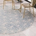 thumbnail image 1 of Jill Zarin Uptown Collection Area Rug - Fifth Avenue (3' 3" Round Blue/Ivory), 1 of 6