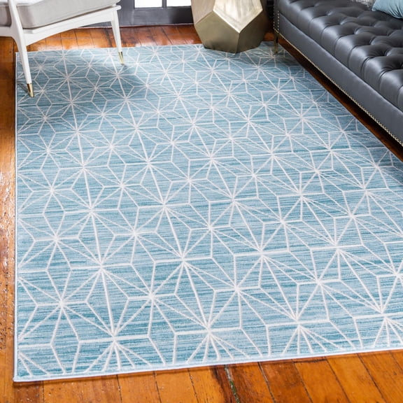 Jill Zarin Uptown Collection Area Rug - Fifth Avenue (4' 1" x 6' 1" Rectangle Blue/Ivory)