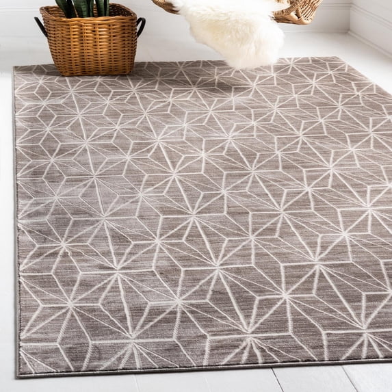 Jill Zarin Uptown Collection Area Rug - Fifth Avenue (5' 1" x 8' Rectangle Brown/Ivory)