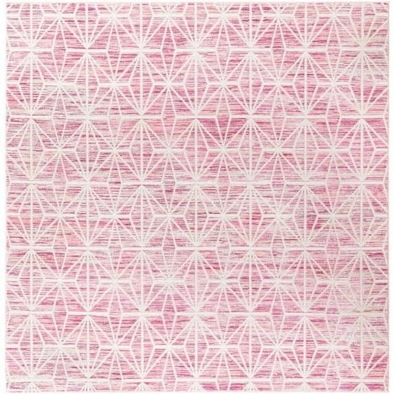 Jill Zarin Uptown Collection Area Rug - Fifth Avenue (7' 10" Square Pink/Ivory)
