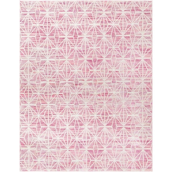 Jill Zarin Uptown Collection Area Rug - Fifth Avenue (7' 10" x 10' Rectangle Pink/Ivory)