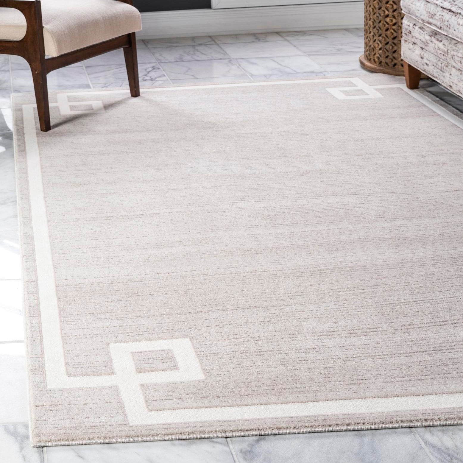 Manhattan Serenity Beige Rectangular Easy-Care Area Rug