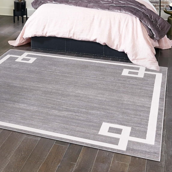 Jill Zarin Uptown Collection Area Rug - Lenox Hill (7' 10" Square Gray/Ivory)